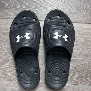 Under Armour Black Slide Sandals with Logo